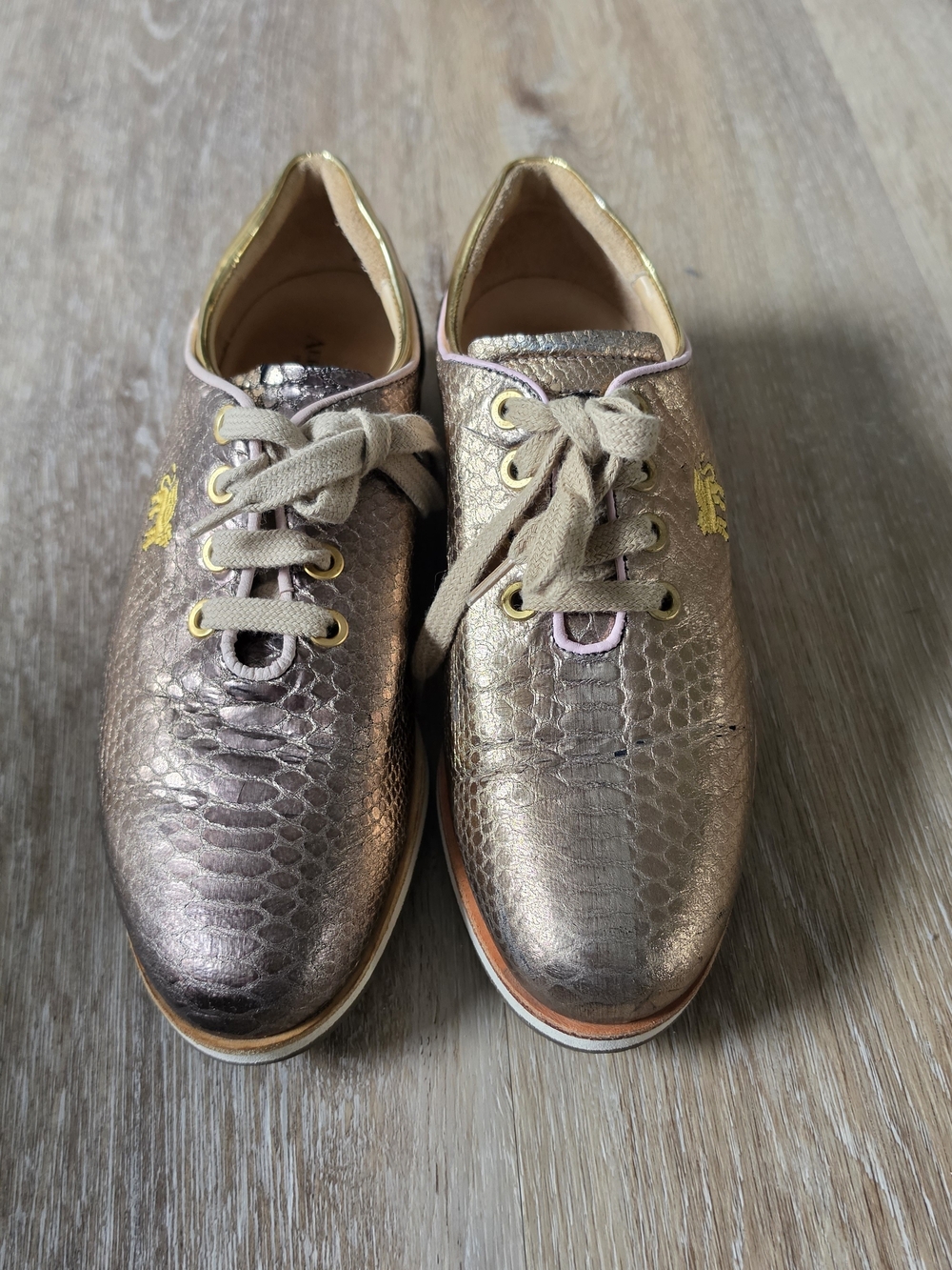 Royal Albartross Metallic Bronze Rose Gold Spikeless Golf Shoes EU 36.5 (US 6) - Picture 2 of 9
